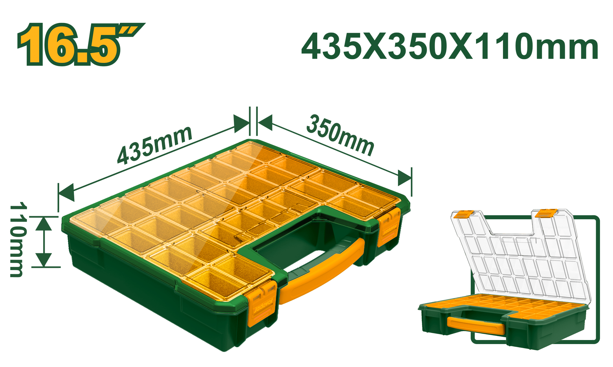 CAJA ORGANIZADOR PP 16.5 APILABLE 350X28X110MM