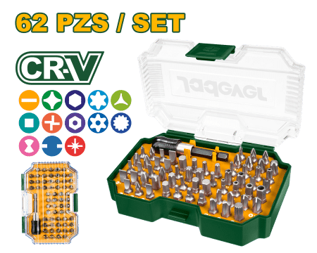 SET DE PUNTAS PARA DESTORNILLADOR CR-V 62PCS
