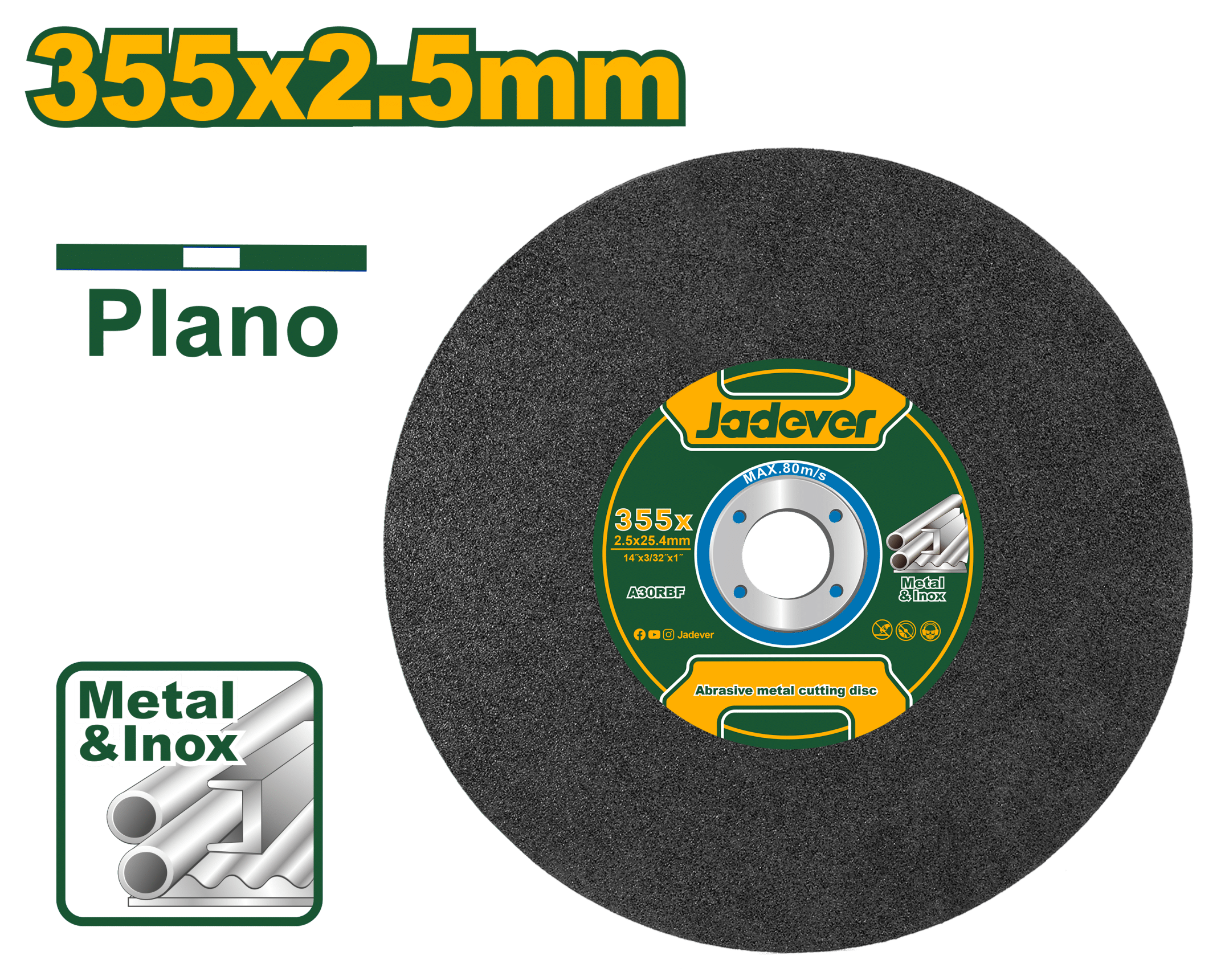 DISCO ABRASIVO PARA CORTE DE METAL 355X2.5MM