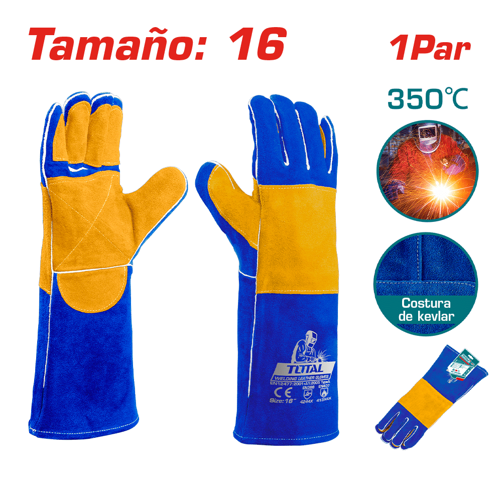 GUANTES P/SOLDAR 16'' 350 ºC +KEVLAR EN388 EN407