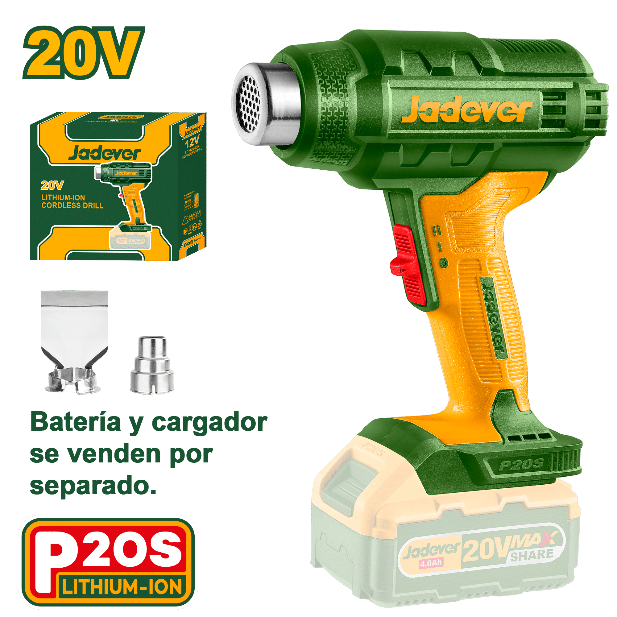 PISTOLA DE CALOR 300-550°C 100/200 L/MIN