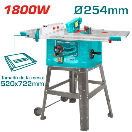 SIERRA DE MESA 1800W 4500RPM HOJA: 254X16MM AREA:722X520MM C/EXT INDUSTRIAL