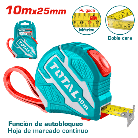 CINTA METRICA DE ACERO/ABS DOBLE LADO 10MX25MM