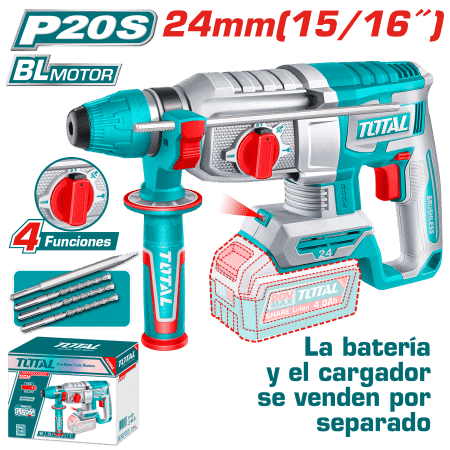 ROTOMARTILLO SDS+ 24MM 20V 2.4J 0-4900BPM BRUSHLESS 4FUNC INDUSTRIAL