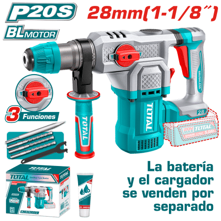 ROTOMARTILLO SDS+ 28MM 20V BL 4.5J 0-44000BPM 3FUN INDUSTRIAL