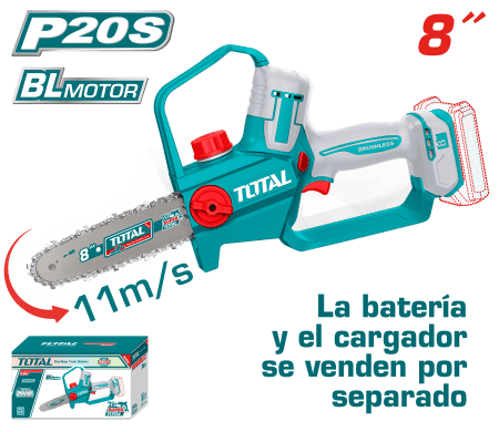 SIERRA DE CADENA LI-ION 20V 8'' 20CM 11M/S + ACC INDUSTRIAL