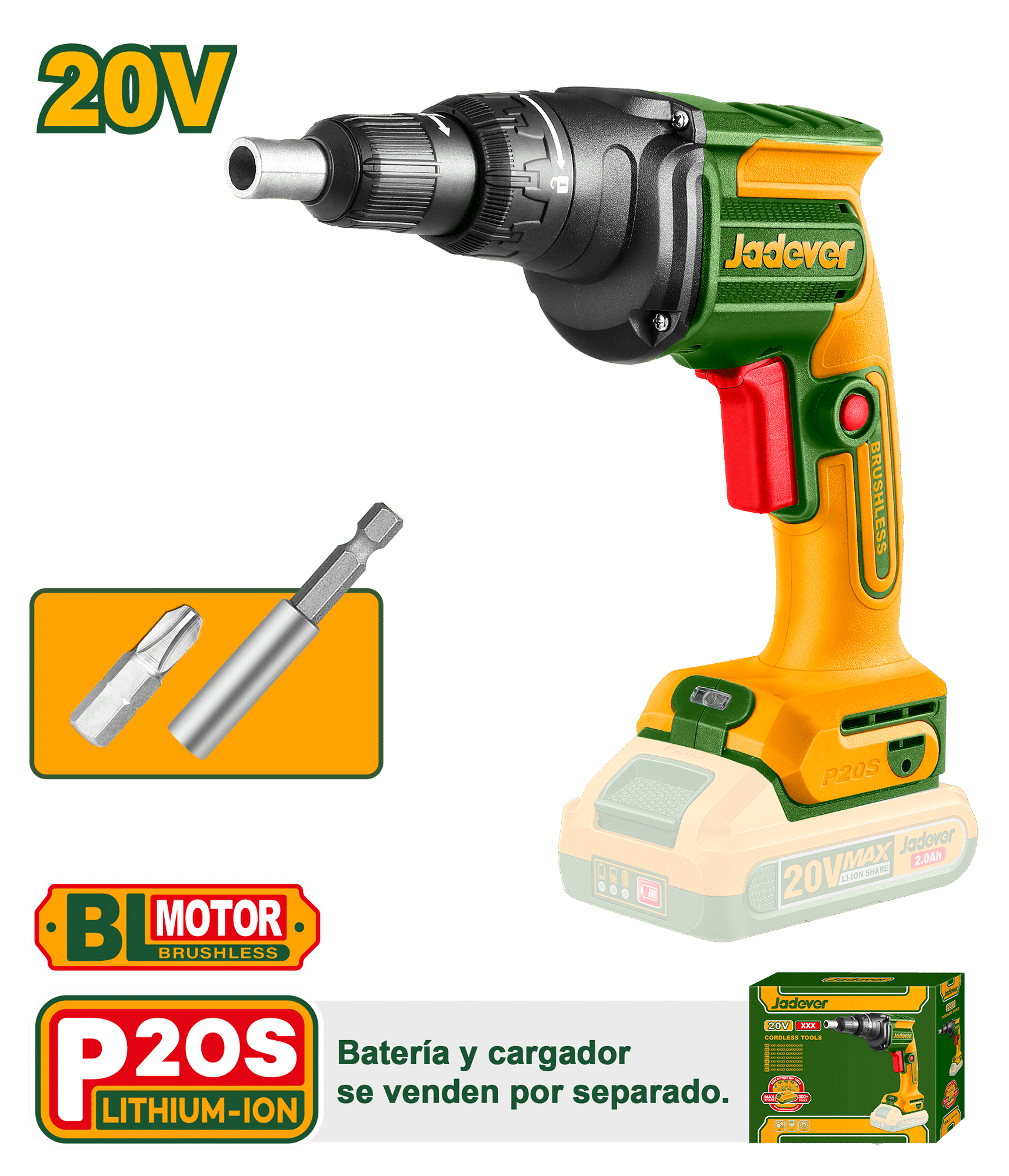 ATORNILLADOR DRYWALL BL 20V 1/4 HEX 30NM 0-4200RPM 4.2MM