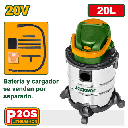 ASPIRADORA 20V 20L 8KPA ACERO INOX