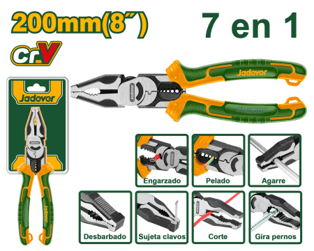 ALICATE COMBINADO 8" 200MM 7 EN 1 INDUSTRIAL