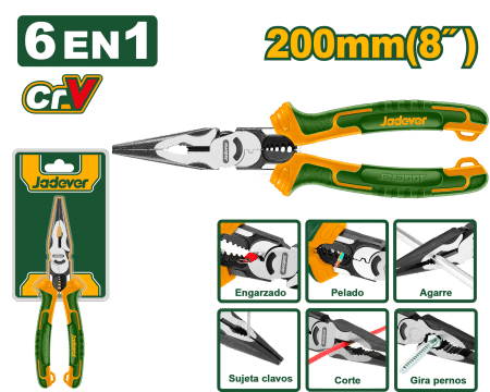 ALICATE COMBINADO 8" 200MM 6 EN 1