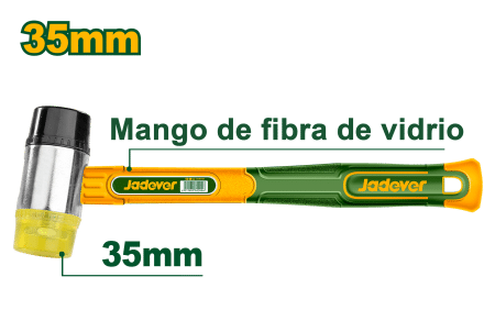 MARTILLO DE GOMA 35MM LADO SUAVE MANGO DE FIBRA