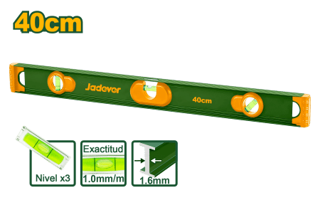NIVEL BURBUJA 40CM B:3 AL 1.6MM PRESS:1MM
