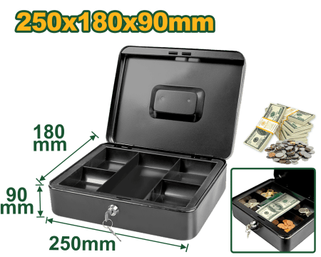 CAJA METALICA SEGURIDAD 250X180X90MM C/LLAVE