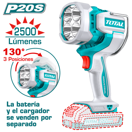 LINTERNA DE TRABAJO 20V 22.5W 25000LM LED 130G INDUSTRIAL