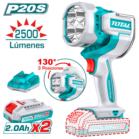 LINTERNA DE TRABAJO 20V 22.5W 25000LM LED 130G 2X2.0AH INDUSTRIAL