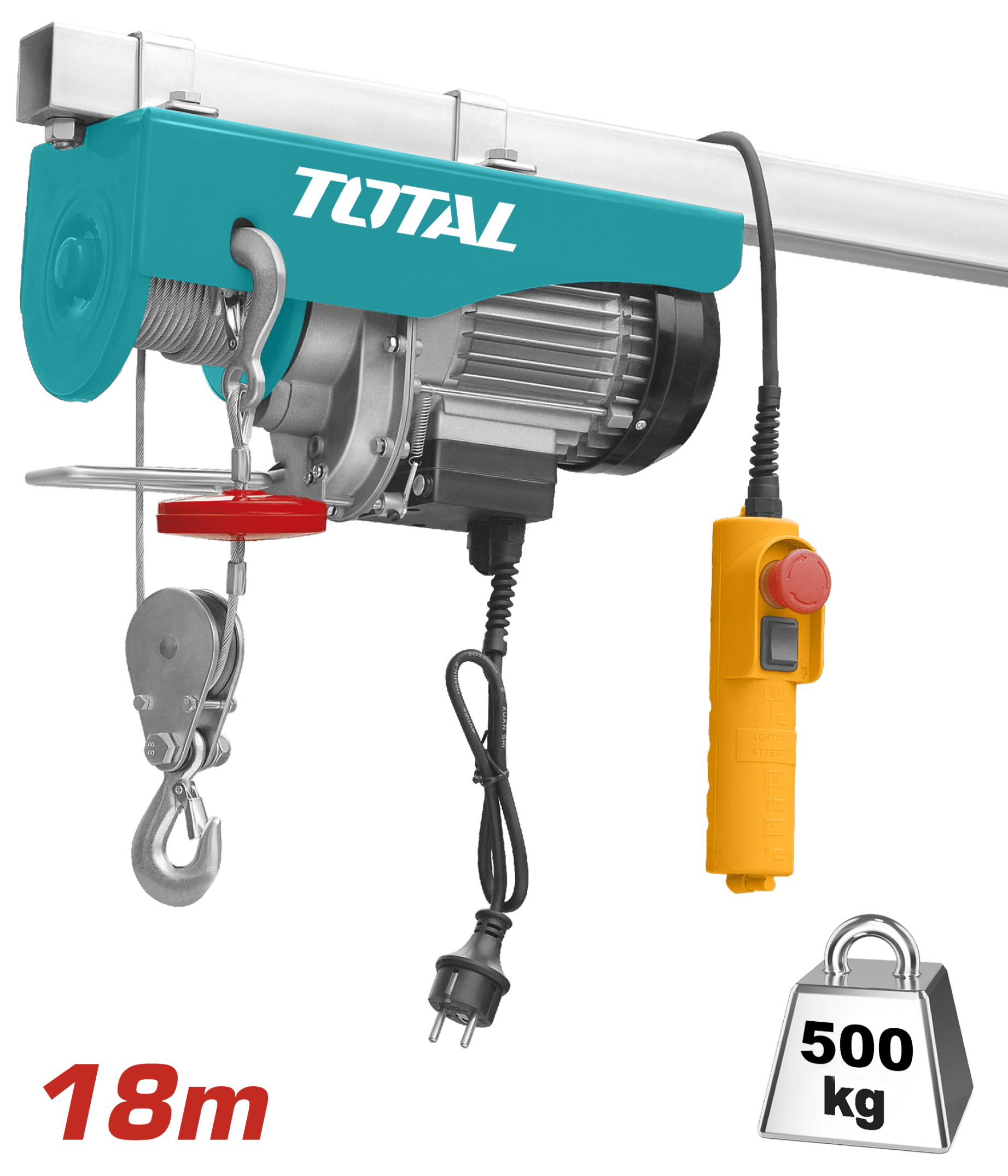 TECLE ELECTRICO 900W MAX:250KG/500KG(DOBLE) E:9-18M V:5-10M/MIN