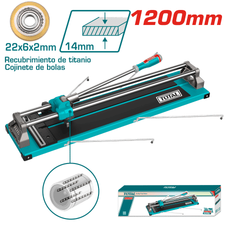 CORTA MAYOLICA 1200MM CORTE 14MM HOJA 22X6X2MM BASE 1400X200 INDUSTRIAL