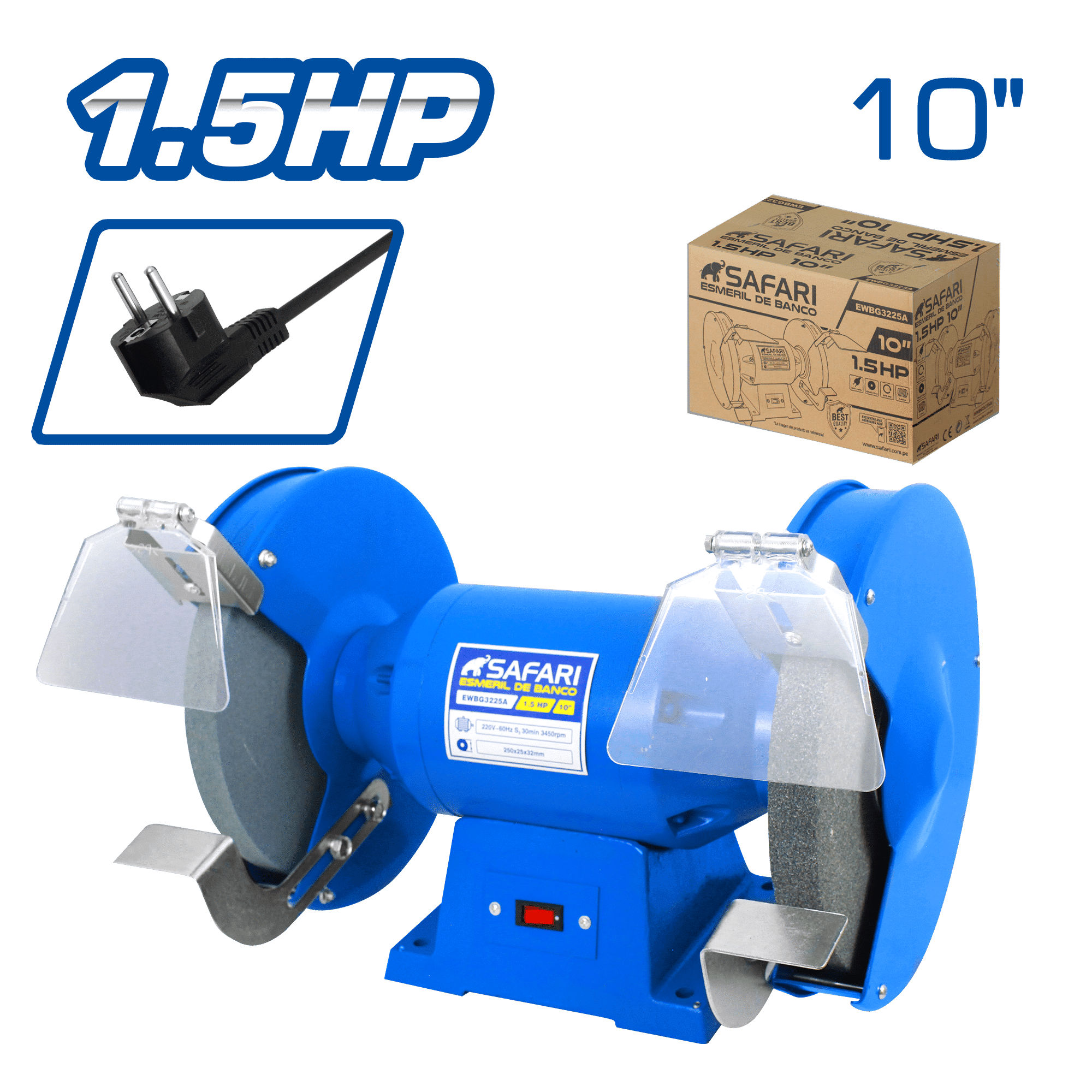 ESMERIL DE BANCO 10PULG 220V 1.5HP – HEAVY DUTY