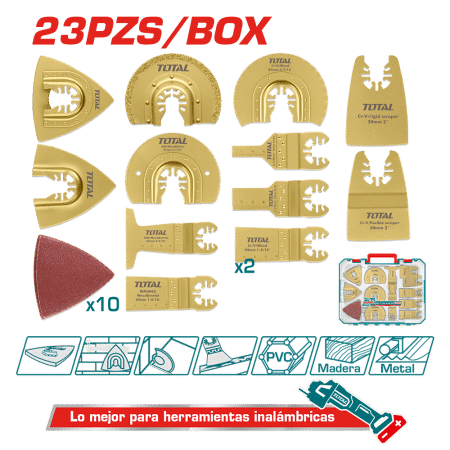 KIT DE ACCESORIOS PARA MULTI-HERRAMIENTA 23PCS EN MALETIN