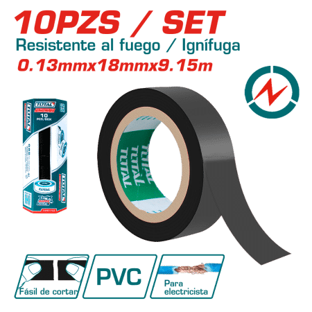 CINTA AISLANTE PVC 10YDS RESISTENTE AL FUEGO 18MM G:0.13MM