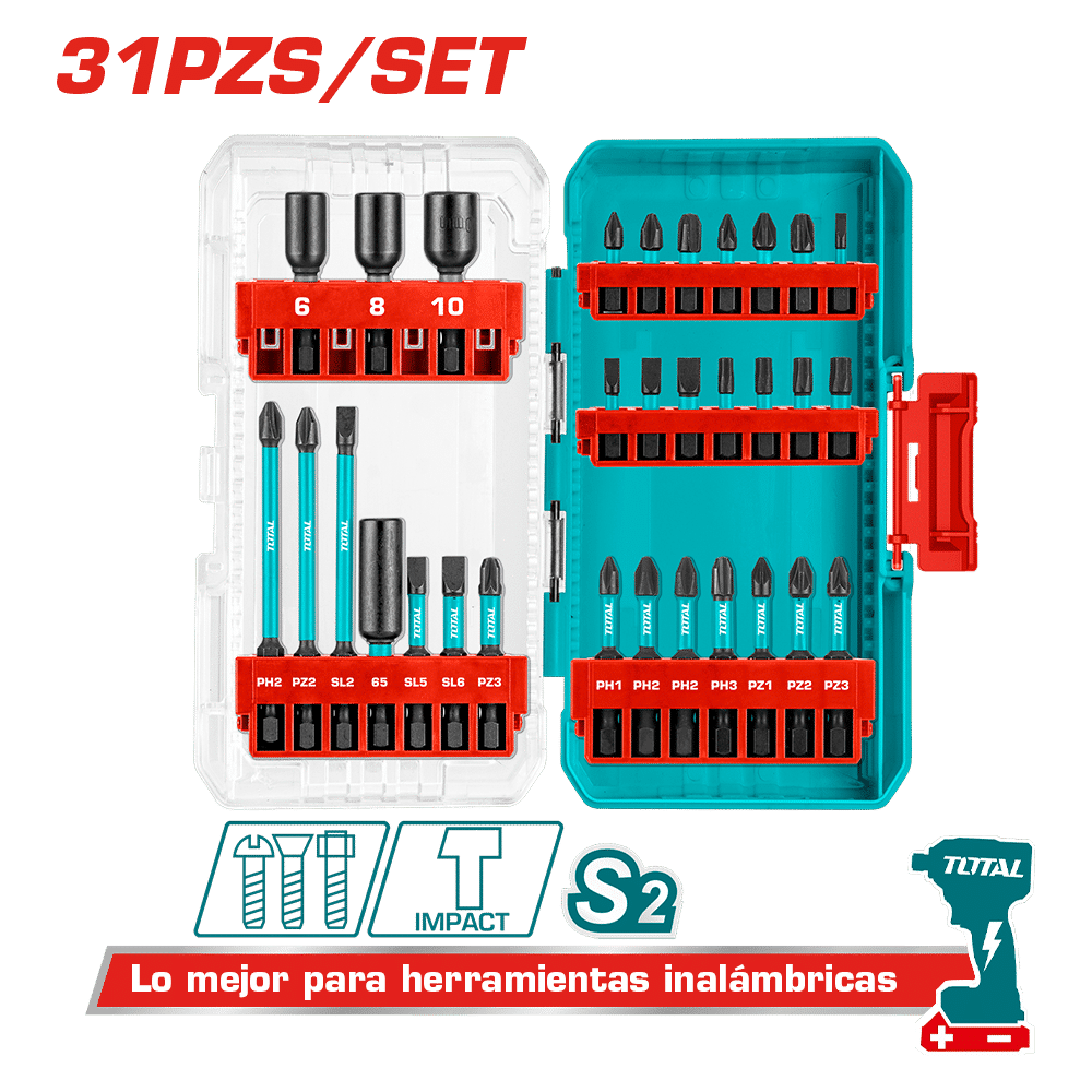 SET DE PUNTAS PARA DESTORNILLADOR DE IMPACTO 31PZS INDUSTRIAL
