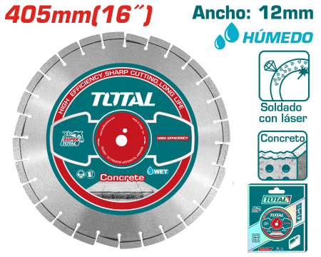 DISCO DIAMANTADO P/PISO CONCRETO 405X25.4MM HOJA:12MM HUMEDO