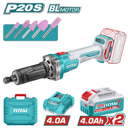 RECTIFICADORA 20V BL 10000-30000RPM COL: 6MM 2X4.0AH + ACC / MALETIN INDUSTRIAL