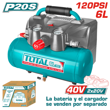 COMPRESORA 2X20V (40V) 98L/MIN 6L 120PSI SIN BATERIA
