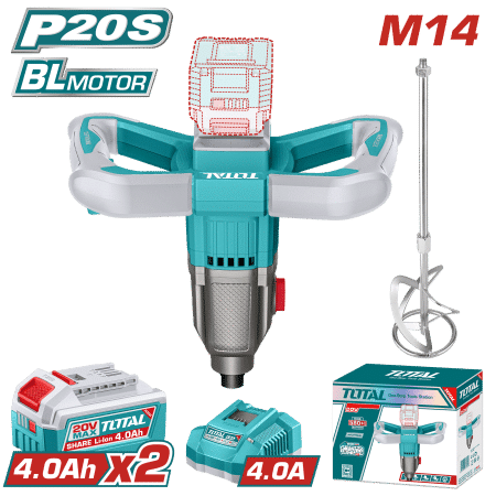 MEZCLADOR BL MOTOR 20V 0-800RPM M14 2X4.0AH + ACC INDUSTRIAL