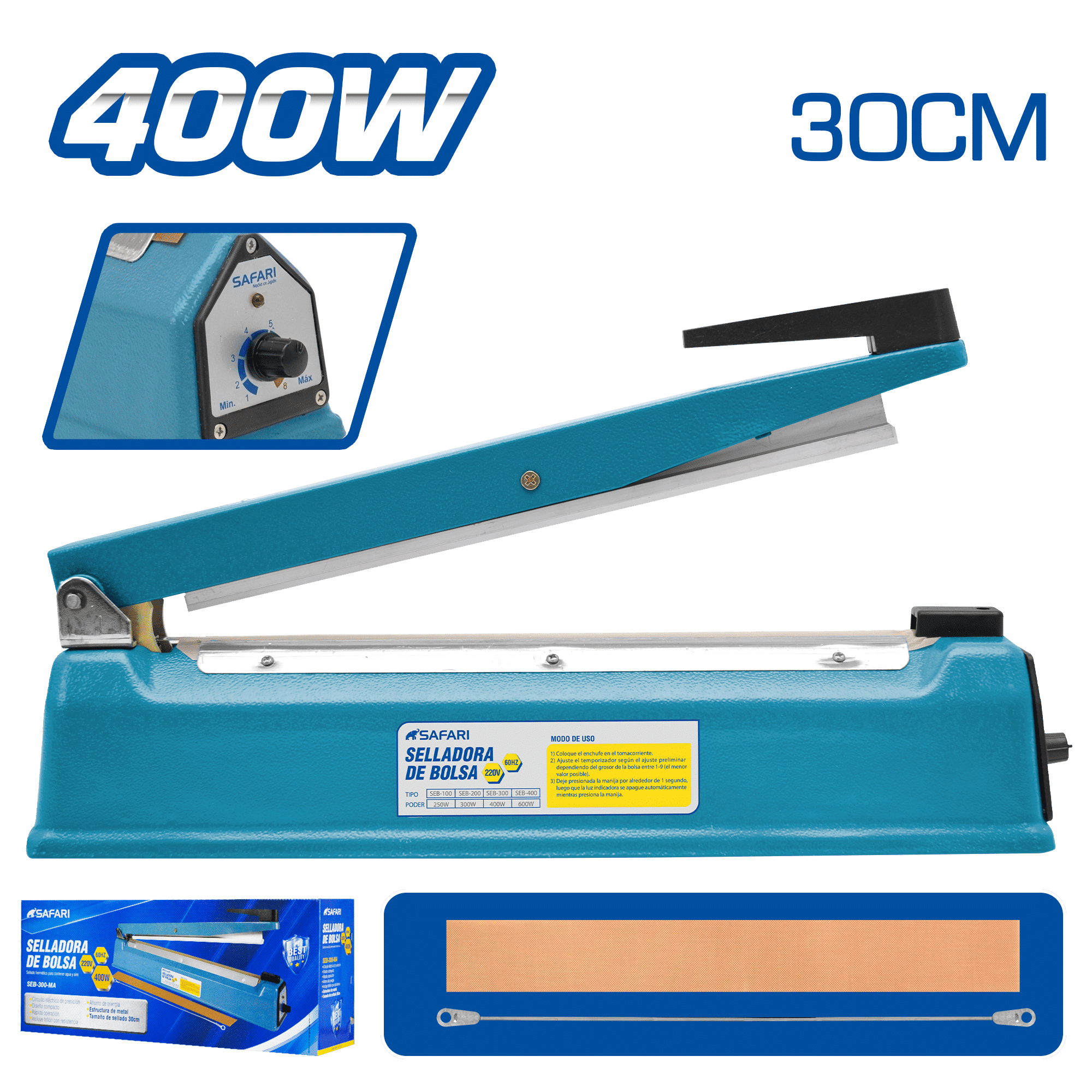 SELLADORA DE BOLSA 30CM METALICO PRO