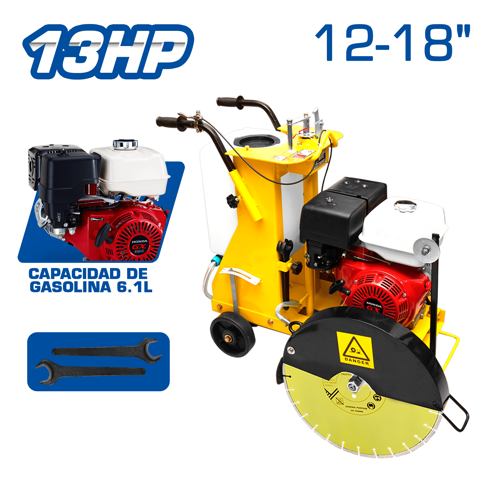 CORTADOR CONCRETO 12-18” C/MOTOR HONDA GX390 INC HOJA