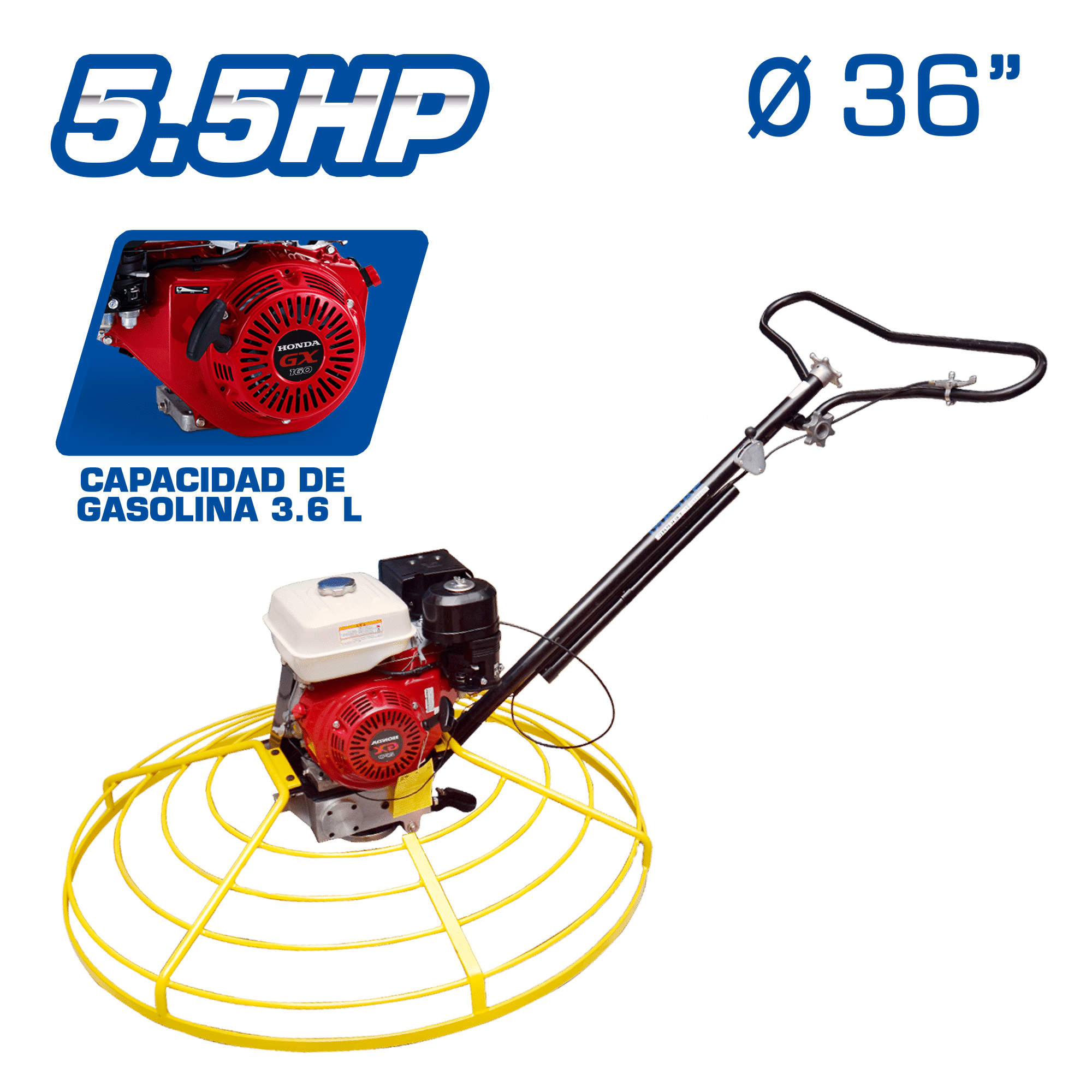 ALISADOR P/CONCRETO C/MOTOR HONDA GX160 INC HOJAS