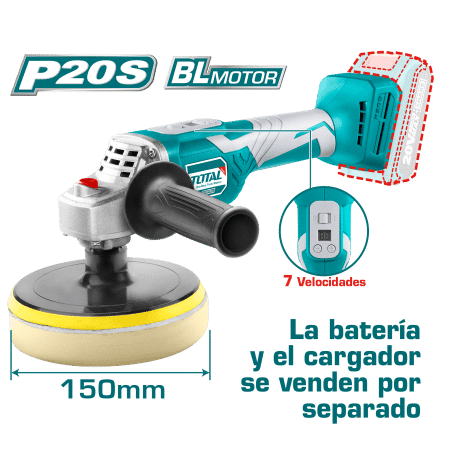 PULIDORA ANGULAR LI-ION 20V PANTALLA LSD 150MM BASE INDUSTRIAL