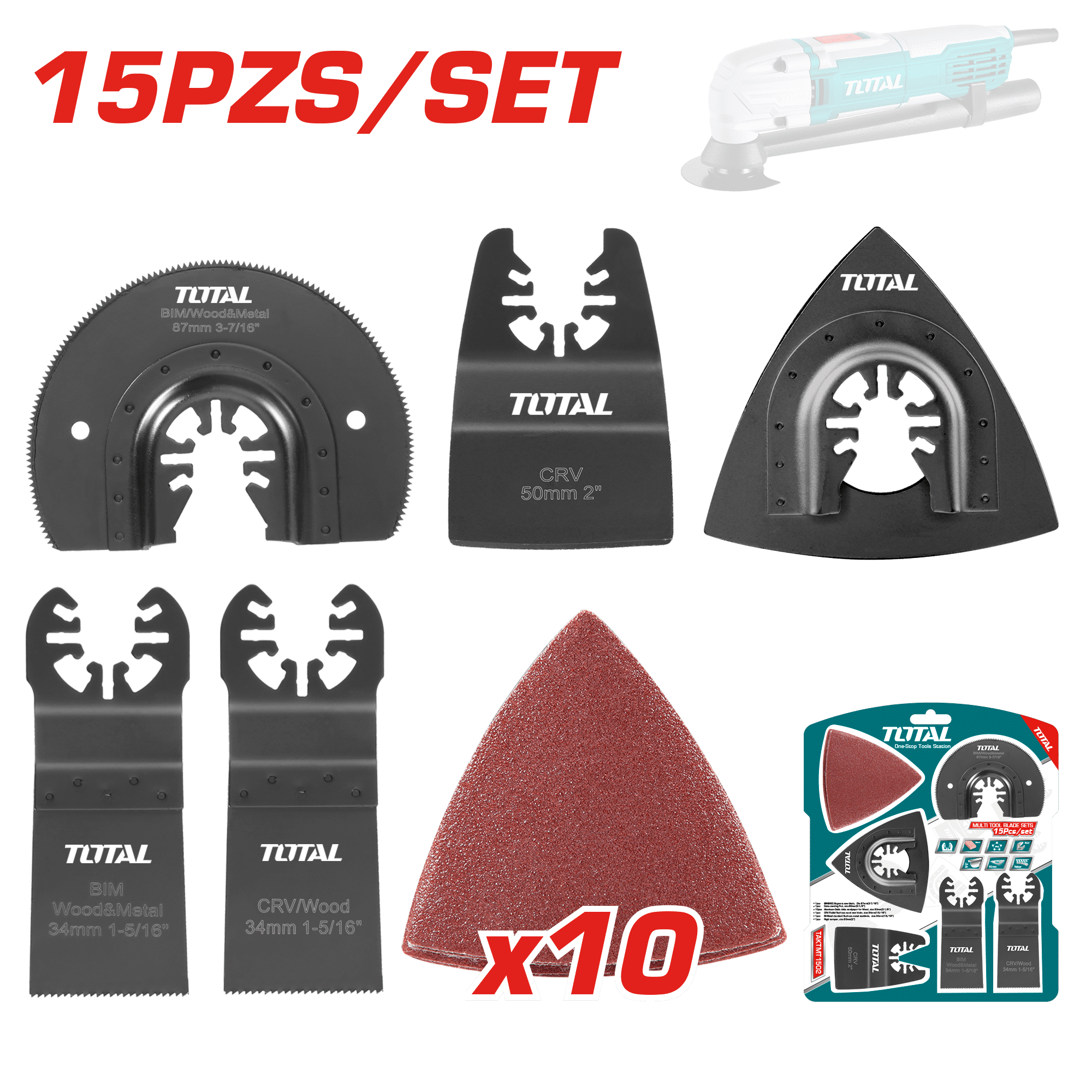 KIT DE ACCESORIOS PARA MULTI-HERRAMIENTA 15PCS