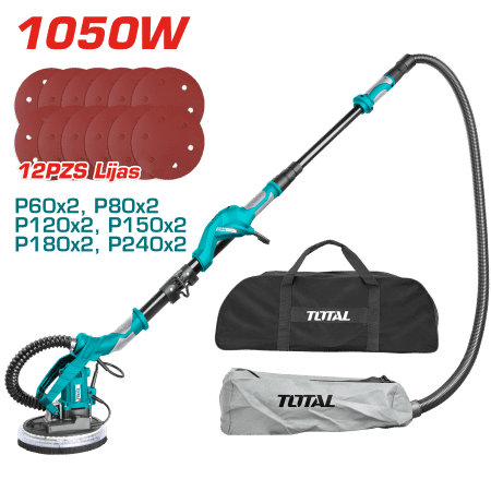 LIJADORA DE DRYWALL 1050W 600-2600RPM PAD 215MM LED INDUSTRIAL