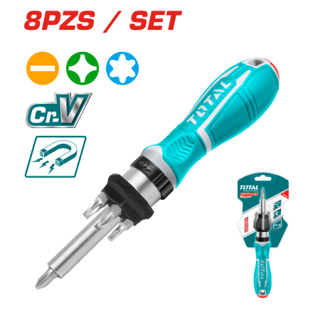 ATORNILLADOR RACHET 8PZS CRV MAGNETICO