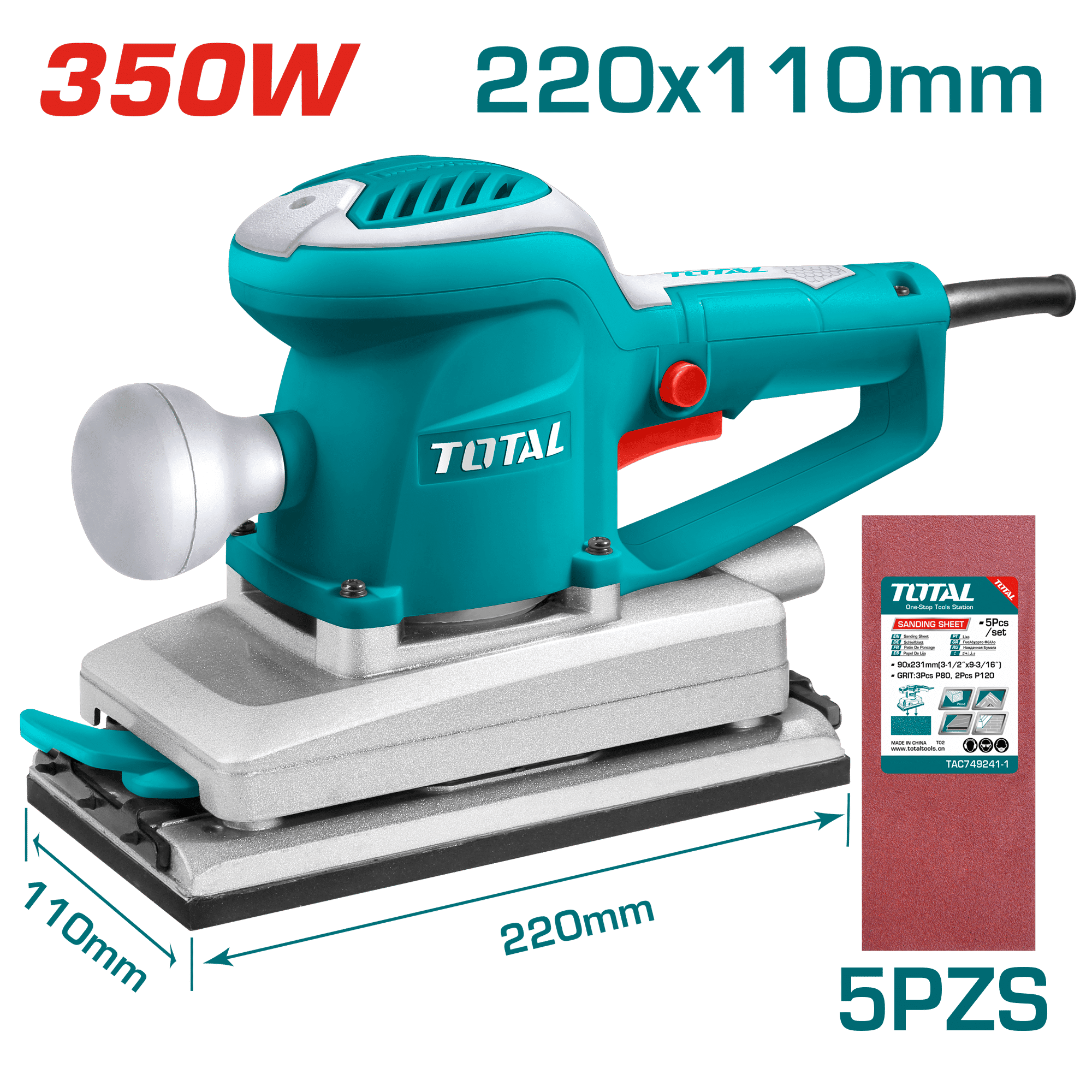 LIJADORA 350W 11000RPM 110220MM AL INDUSTRIAL