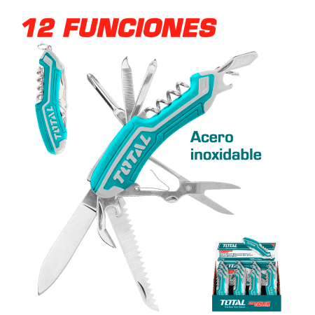 CUCHILLO 12 FUNCIONES MANGO SUAVE 9.5CM