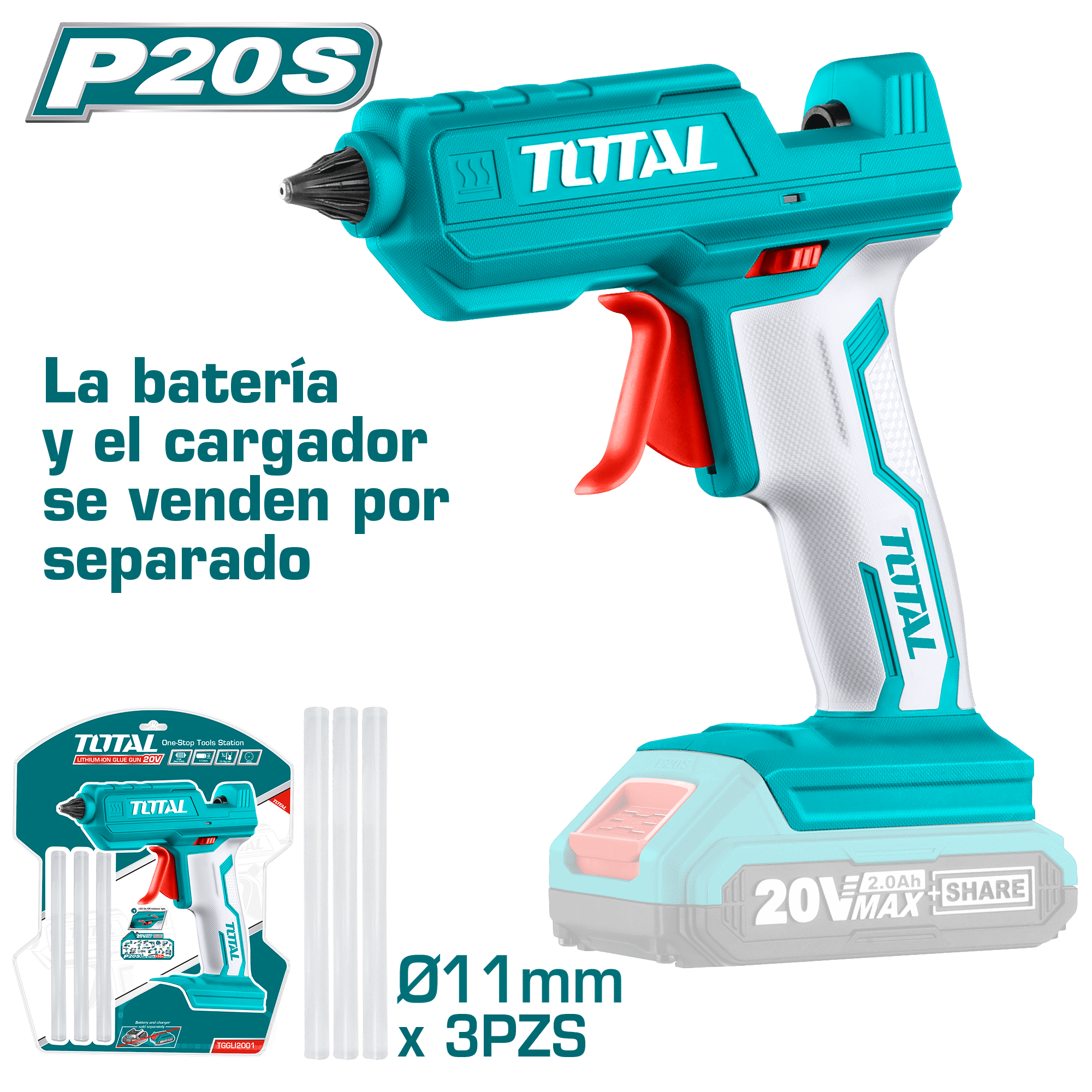 APLICADOR DE ADHESIVO LI-ION 20V P20S 11.2MM