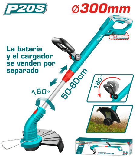 GUADAÑA LI-ION 20V 8200RPM 300MM LINEA 1.6MMX5M L:50-80CM SIN BATERIA