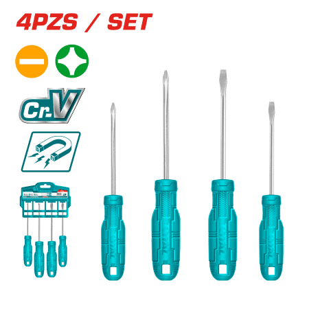 SET DESTORNILLADORES 04 PZS 40CR