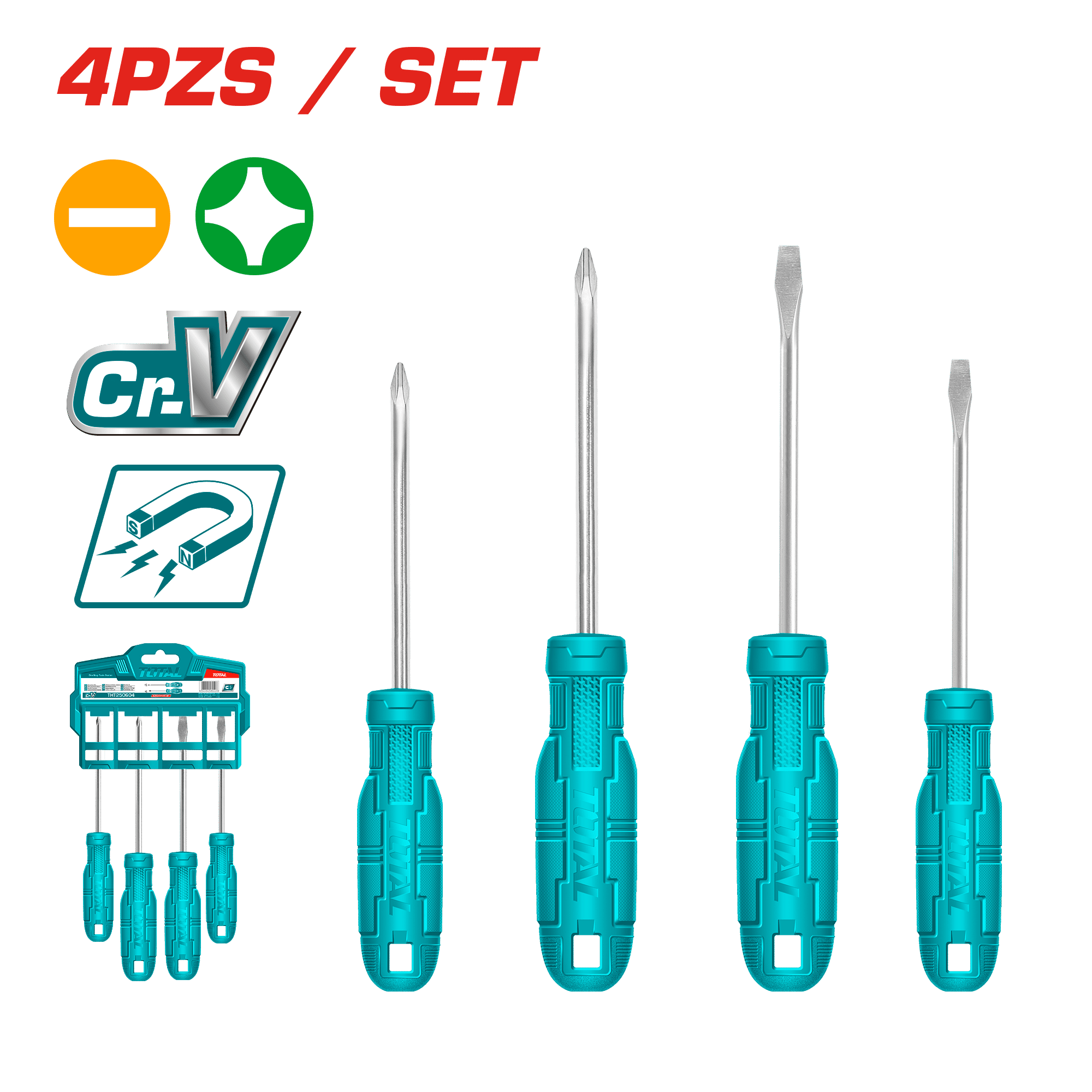 SET DESTORNILLADORES 04 PZS 40CR