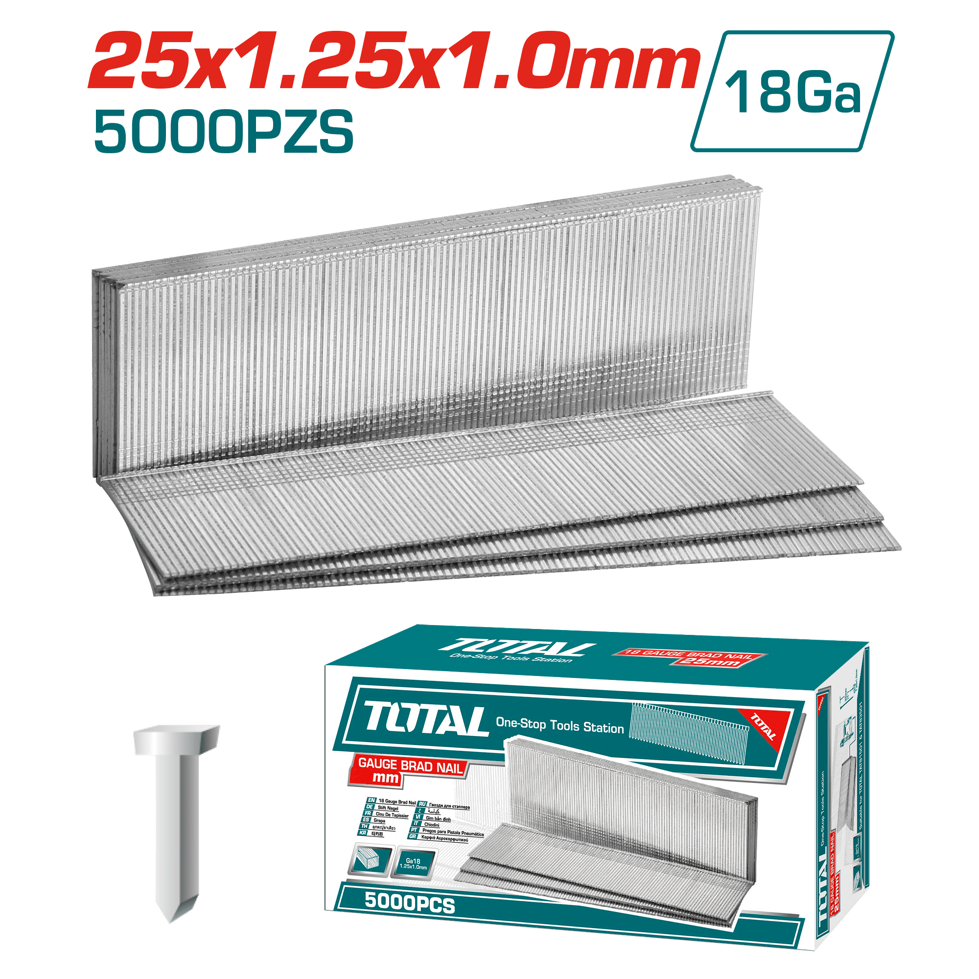 TIRAS DE CLAVOS 5000PCSXCAJA 25MM