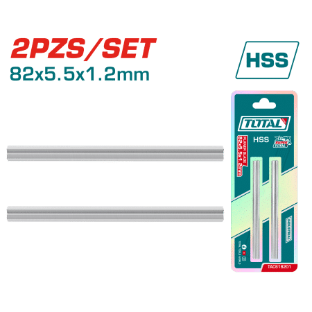 CUCHILLA PARA CEPILLADORA ELECTRICA 82X5.5X1.2MM HSS