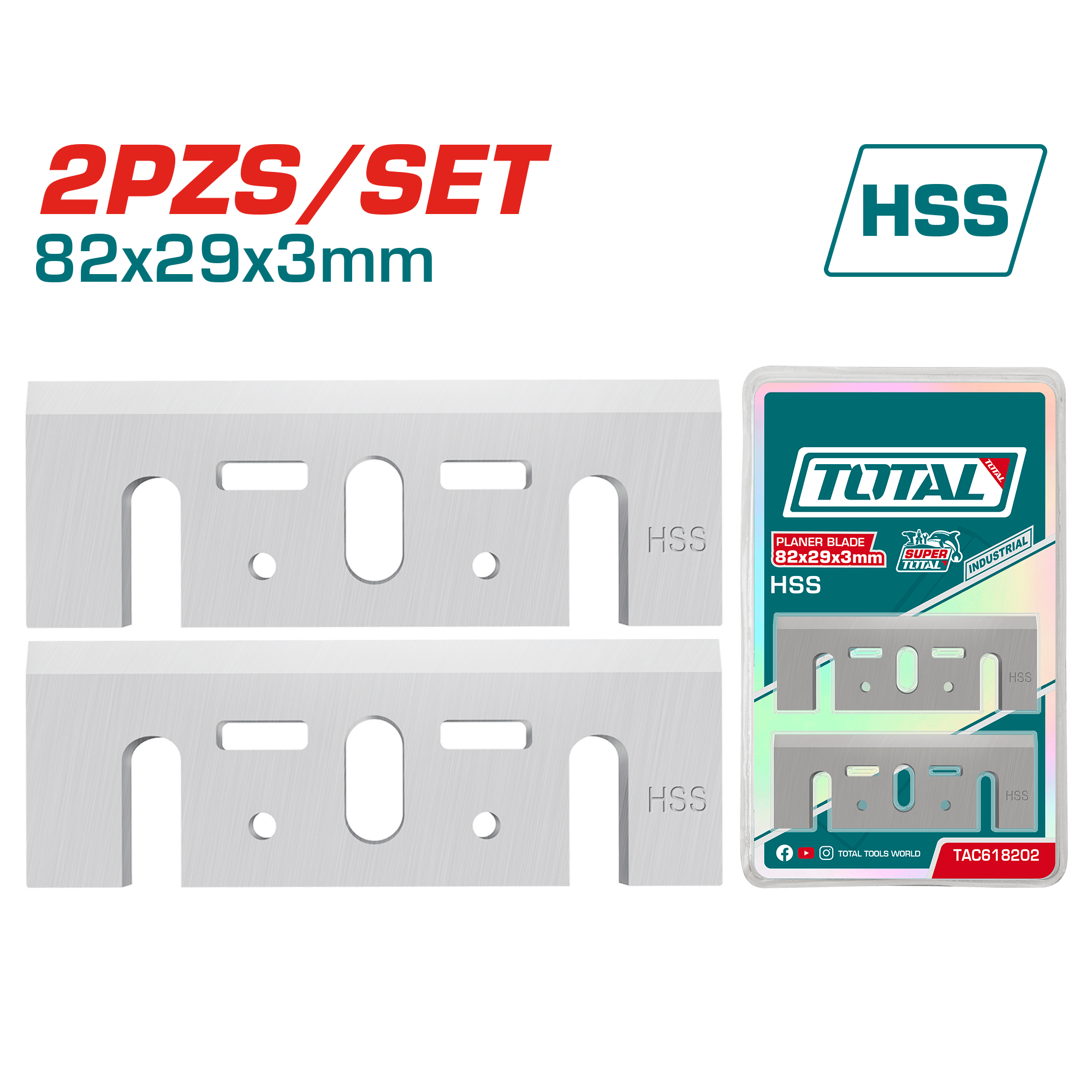 CUCHILLA PARA CEPILLADORA ELECTRICA 82X29X3.0MM HSS