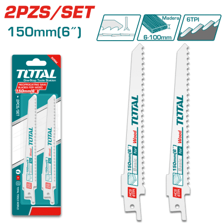 SET CUCHILLAS SIERRA SABLE 02PCS 150X19X1.25MM 6TPI HCS PARA MADERA