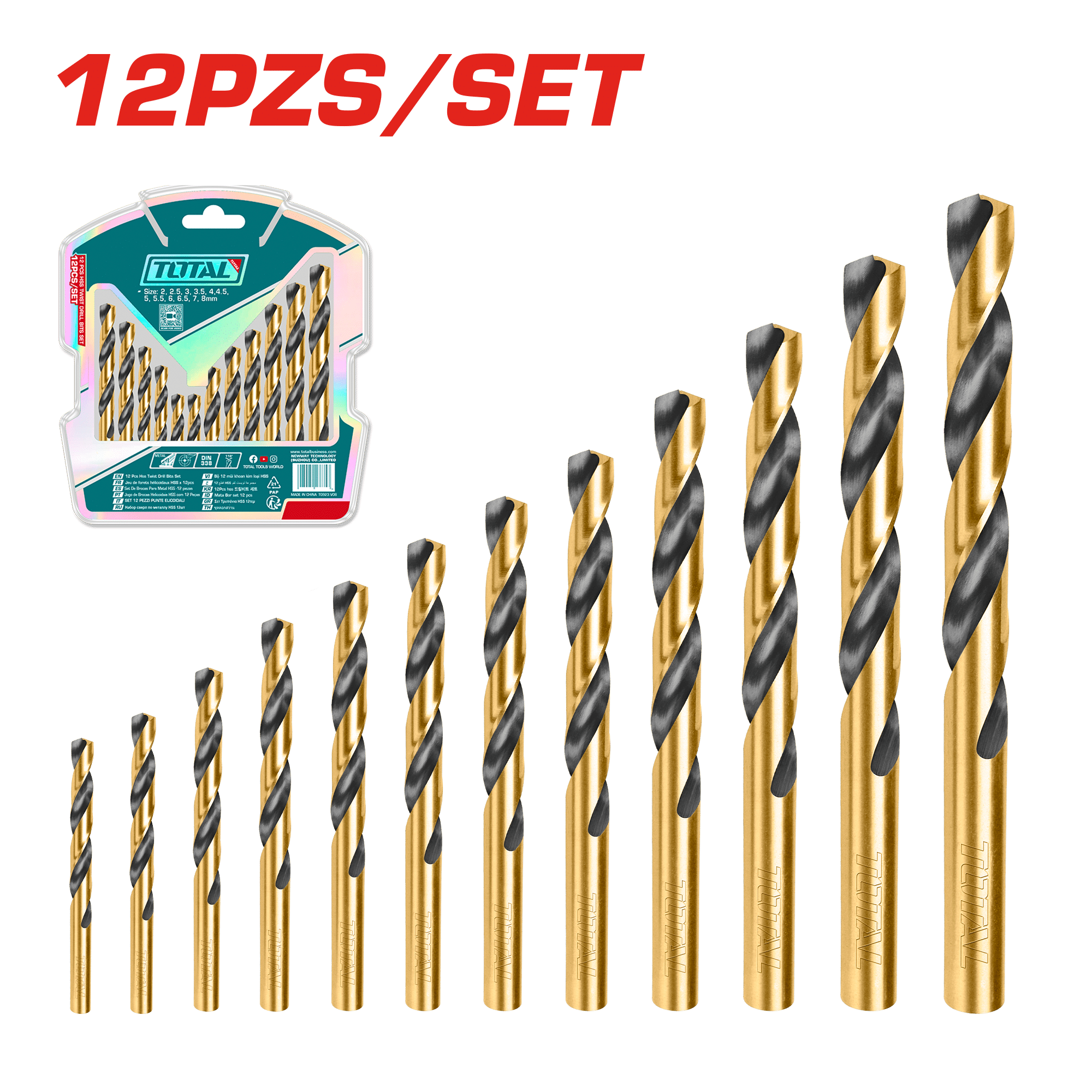 SET DE BROCAS HSS 12PZS/SET 2-8MM