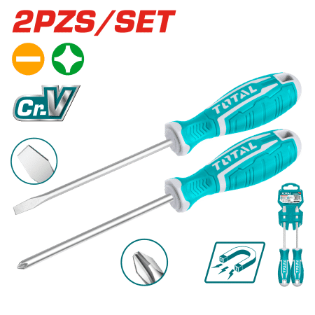 SET DESTORNILLADORES 2PCS CR.V SL6.5+PH2 125MM MAG.