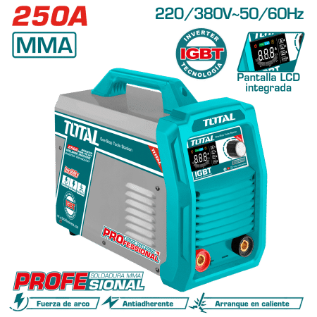 SOLDADORA INVERTER IGBT MMA 30-250A LCD E:1.6-5.0 INDUSTRIAL