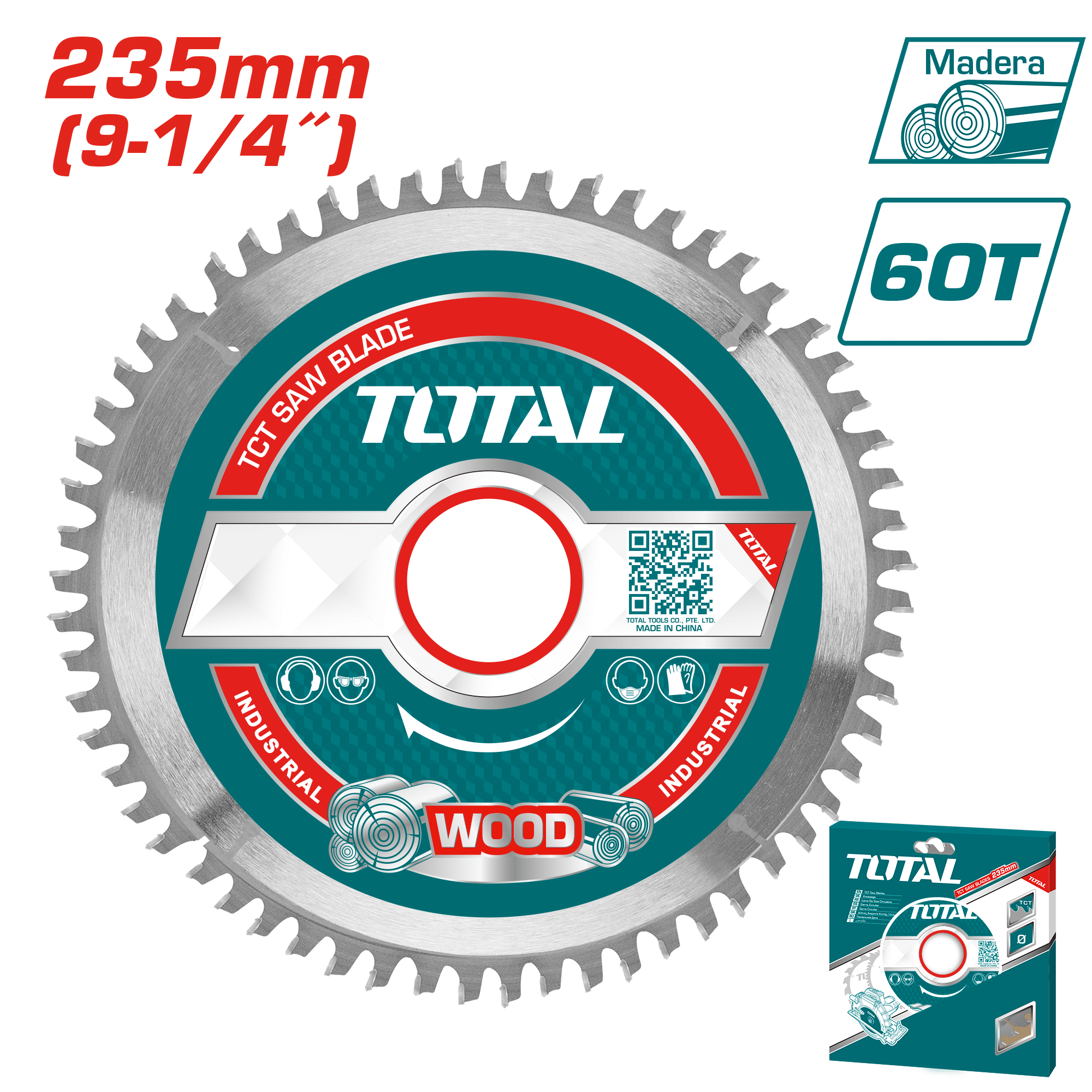 DISCO DENTADO TCT P/MADERA 235MM (9-1/4'') 60T INDUSTRIAL